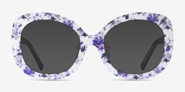 Paeonia Purple Floral AcetateEyeglass Frames from EyeBuyDirect, with Tinted Lenses