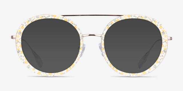 Plumeria Yellow Floral AcetateEyeglass Frames from EyeBuyDirect, with Tinted Lenses