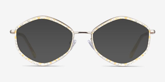 Folium Yellow Floral AcetateEyeglass Frames from EyeBuyDirect, with Tinted Lenses