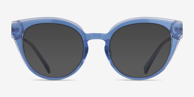 Swerve Clear Blue AcetateEyeglass Frames from EyeBuyDirect, with Tinted Lenses