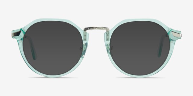 Yates Clear Green AcetateEyeglass Frames from EyeBuyDirect, with Tinted Lenses