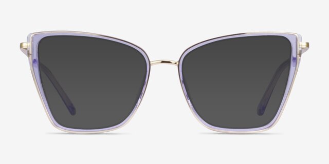 Jacqueline Clear Blue Purple AcetateEyeglass Frames from EyeBuyDirect, with Tinted Lenses