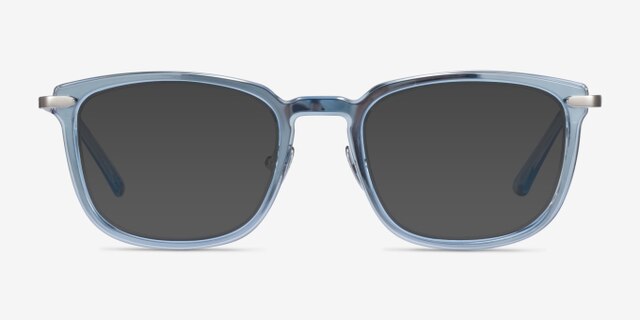 Clayton Clear Blue AcetateEyeglass Frames from EyeBuyDirect, with Tinted Lenses