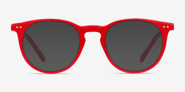 Volta Red AcetateEyeglass Frames from EyeBuyDirect, with Tinted Lenses