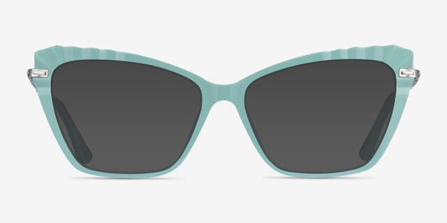 Choir Green Silver AcetateEyeglass Frames from EyeBuyDirect, with Tinted Lenses