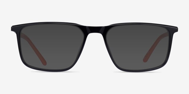 Trade Black Gunmetal Orange AcetateEyeglass Frames from EyeBuyDirect, with Tinted Lenses