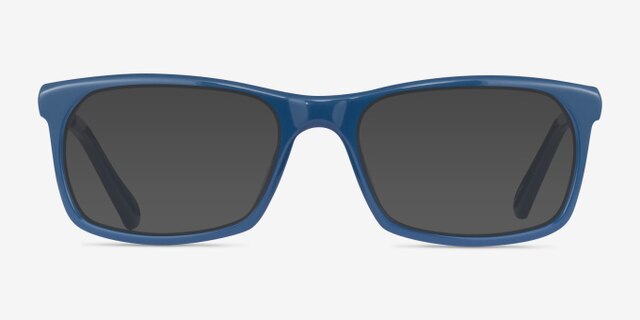 Polis Blue AcetateEyeglass Frames from EyeBuyDirect, with Tinted Lenses