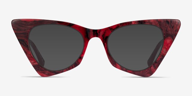 Bengal Red Floral AcetateEyeglass Frames from EyeBuyDirect, with Tinted Lenses