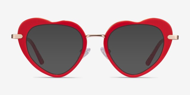 Honey Red Gold AcetateEyeglass Frames from EyeBuyDirect, with Tinted Lenses