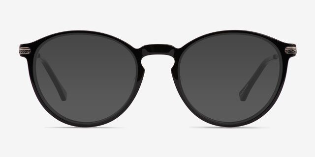 Boaz Matte Black AcetateEyeglass Frames from EyeBuyDirect, with Tinted Lenses