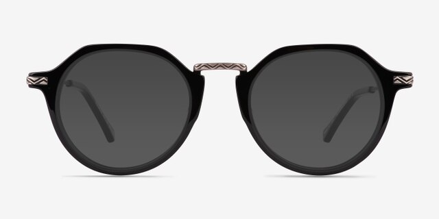Phineas Black AcetateEyeglass Frames from EyeBuyDirect, with Tinted Lenses
