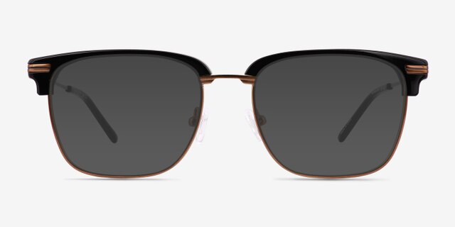 Ezra Black AcetateEyeglass Frames from EyeBuyDirect, with Tinted Lenses