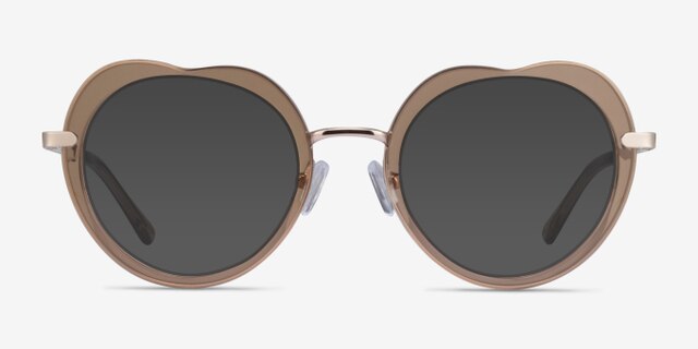 Everafter Crystal Brown AcetateEyeglass Frames from EyeBuyDirect, with Tinted Lenses