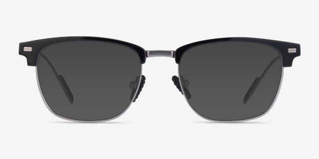 Charge Black Gunmetal MetalEyeglass Frames from EyeBuyDirect, with Tinted Lenses