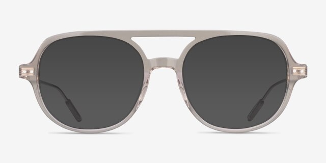 Jett Clear Gray AcetateEyeglass Frames from EyeBuyDirect, with Tinted Lenses