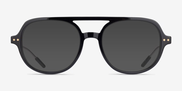 Jett Black AcetateEyeglass Frames from EyeBuyDirect, with Tinted Lenses