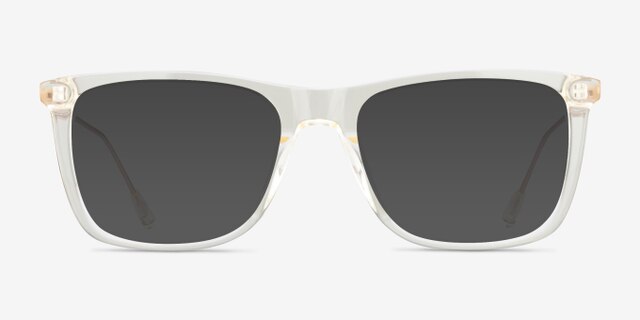 Zach Clear Yellow AcetateEyeglass Frames from EyeBuyDirect, with Tinted Lenses