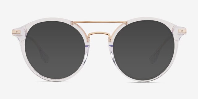Mallet Clear Gold AcetateEyeglass Frames from EyeBuyDirect, with Tinted Lenses