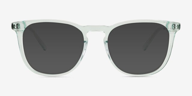 Vinyl Clear Mint AcetateEyeglass Frames from EyeBuyDirect, with Tinted Lenses