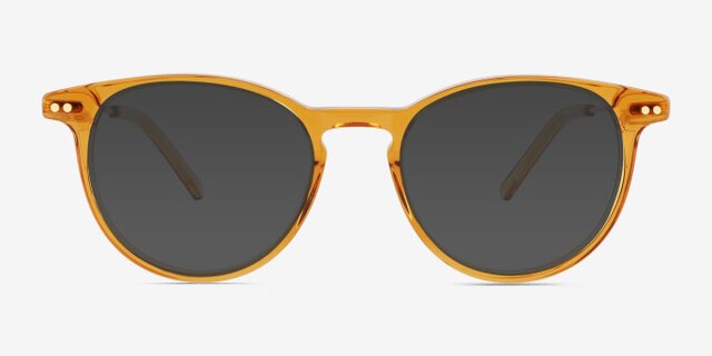 Snap Clear Orange AcetateEyeglass Frames from EyeBuyDirect, with Tinted Lenses