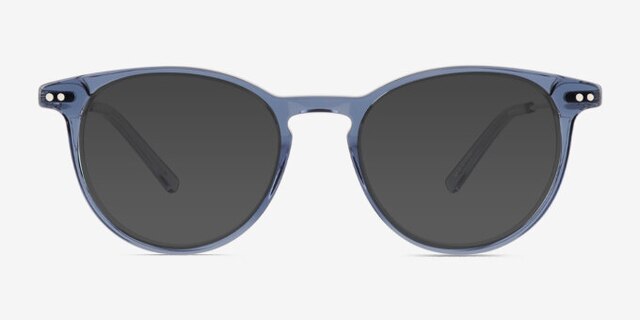 Snap Clear Blue AcetateEyeglass Frames from EyeBuyDirect, with Tinted Lenses