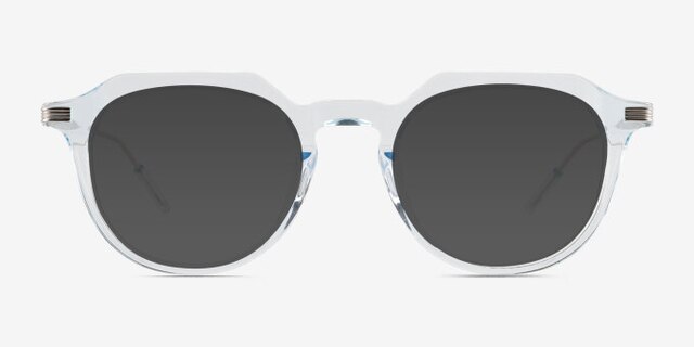 Chisle Clear Blue Silver AcetateEyeglass Frames from EyeBuyDirect, with Tinted Lenses