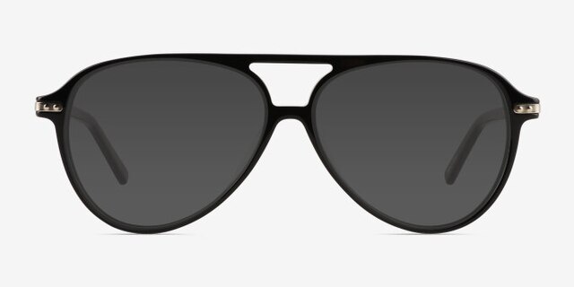 Uni Black AcetateEyeglass Frames from EyeBuyDirect, with Tinted Lenses
