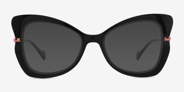 Swallowtail Black AcetateEyeglass Frames from EyeBuyDirect, with Tinted Lenses