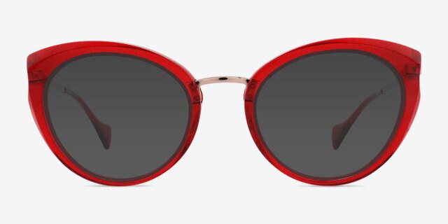 Admiral Red AcetateEyeglass Frames from EyeBuyDirect, with Tinted Lenses
