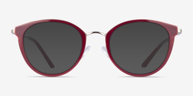 Secure Red PlasticEyeglass Frames from EyeBuyDirect, with Tinted Lenses