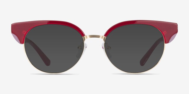 Chateau Rouge AcétateMontures de lunettes de vue d'EyeBuyDirect, Avec des Verres Teintés