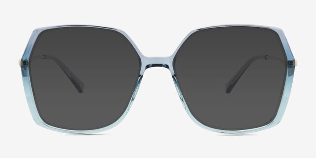 Ellipse Bleu AcétateMontures de lunettes de vue d'EyeBuyDirect, Avec des Verres Teintés