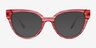Tinsley Striped Coral MétalMontures de lunettes de vue d'EyeBuyDirect, Avec des Verres Teintés