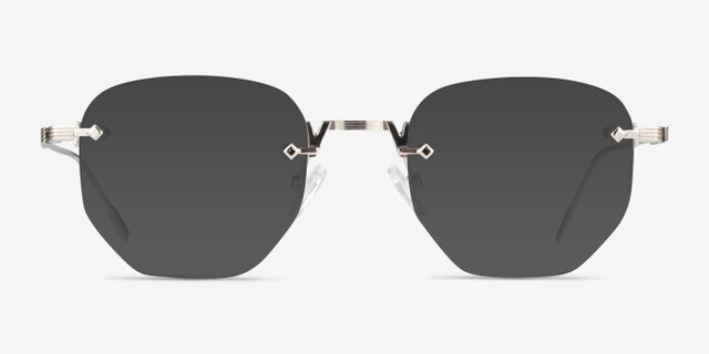 Gadsby Silver MetalEyeglass Frames from EyeBuyDirect, with Tinted Lenses