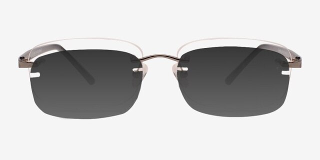 Vernon XXL Gunmetal MetalEyeglass Frames from EyeBuyDirect, with Tinted Lenses