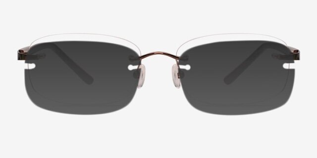 Vernon XXL Brun MétalMontures de lunettes de vue d'EyeBuyDirect, Avec des Verres Teintés