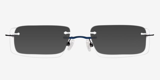 Dryden Blue & Black MetalEyeglass Frames from EyeBuyDirect, with Tinted Lenses
