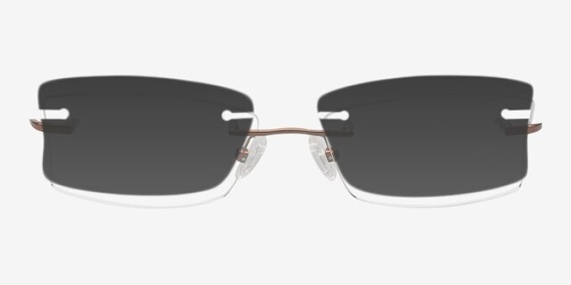 Carmine Brown TitaniumEyeglass Frames from EyeBuyDirect, with Tinted Lenses