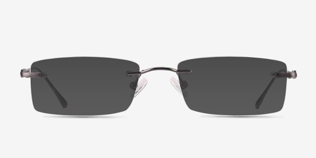 Courtney Gunmetal MetalEyeglass Frames from EyeBuyDirect, with Tinted Lenses