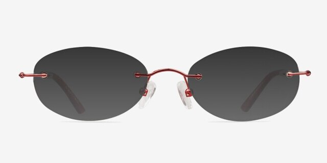 Ali Red MetalEyeglass Frames from EyeBuyDirect, with Tinted Lenses