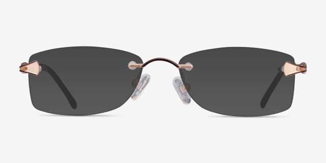 Rivet Golden & Brown MétalMontures de lunettes de vue d'EyeBuyDirect, Avec des Verres Teintés