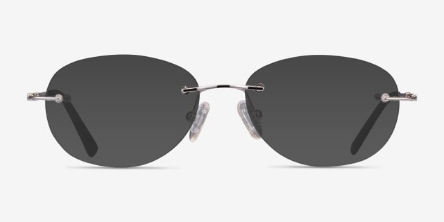 Market Silver MetalEyeglass Frames from EyeBuyDirect, with Tinted Lenses