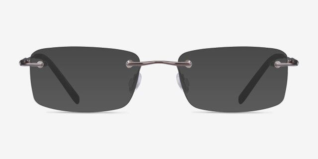 Dimension Gunmetal TitaniumEyeglass Frames from EyeBuyDirect, with Tinted Lenses