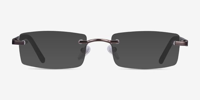 Whistle Gunmetal MetalEyeglass Frames from EyeBuyDirect, with Tinted Lenses