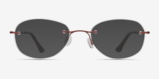 Fragment Burgundy MetalEyeglass Frames from EyeBuyDirect, with Tinted Lenses
