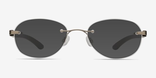 Fragment Silver Brown Wood-textureEyeglass Frames from EyeBuyDirect, with Tinted Lenses