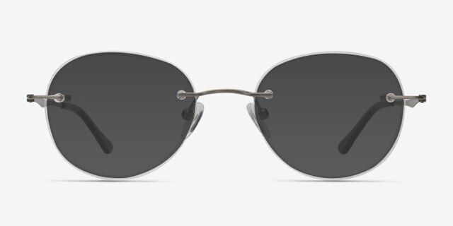 Fuse Silver MetalEyeglass Frames from EyeBuyDirect, with Tinted Lenses