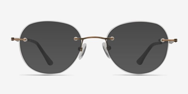 Fuse Bronze MetalEyeglass Frames from EyeBuyDirect, with Tinted Lenses