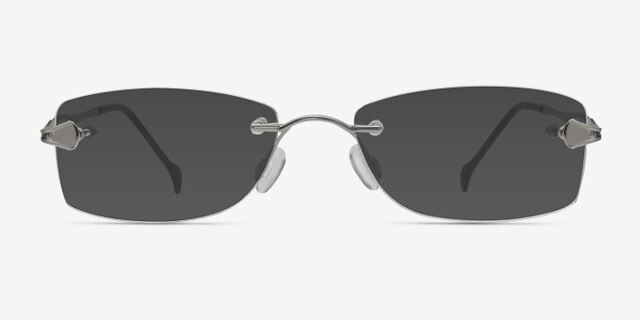 Rivet Silver MetalEyeglass Frames from EyeBuyDirect, with Tinted Lenses