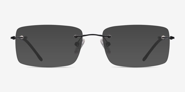 Woodrow Black MetalEyeglass Frames from EyeBuyDirect, with Tinted Lenses